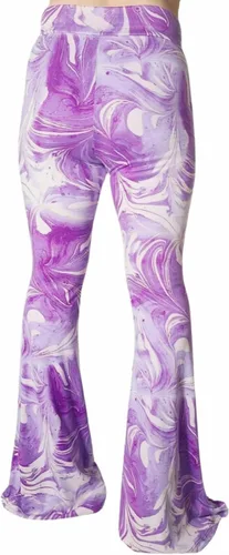 Miniatura 75 de ShopMyTrend - Pantalones de yoga largos con piernas anchas y acampanadas estilo palazzo, con cintura alta, para mujer