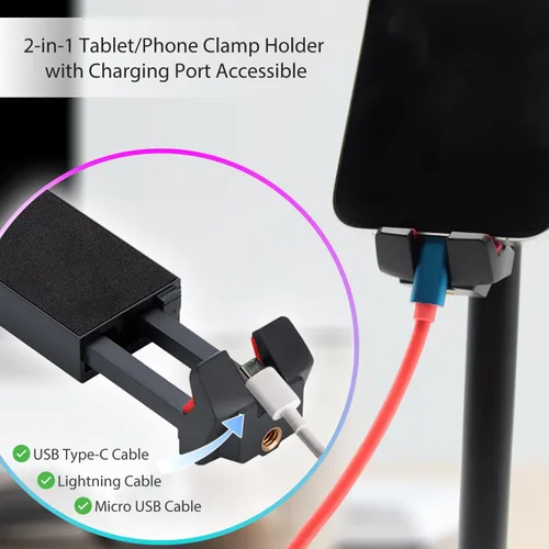 Miniatura 5 de Kado Trípode de soporte de monitor portátil de metal, 3.937x3.937 in 2.953x2.953 in, placa de soporte adaptadora de montaje en pared/brazo, cabeza