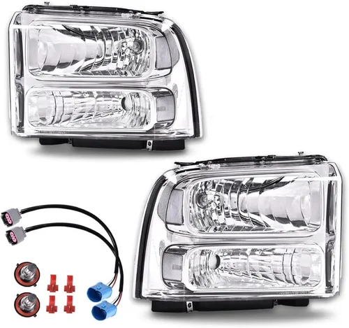 Miniatura 29 de G-PLUS Faros delanteros delanteros para Ford F250 F350 F450 F550 Super Duty 1999-2004; compatible con Ford Excursion 2000-2004 lente transparente