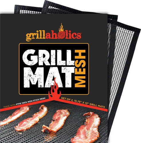 Miniatura 2 de Grillaholics Alfombrilla de Parrilla - Juego de 3 Alfombrillas Resistente para Barbacoa - Antiadherentes, Reutilizables y Aptas para Lavavajillas