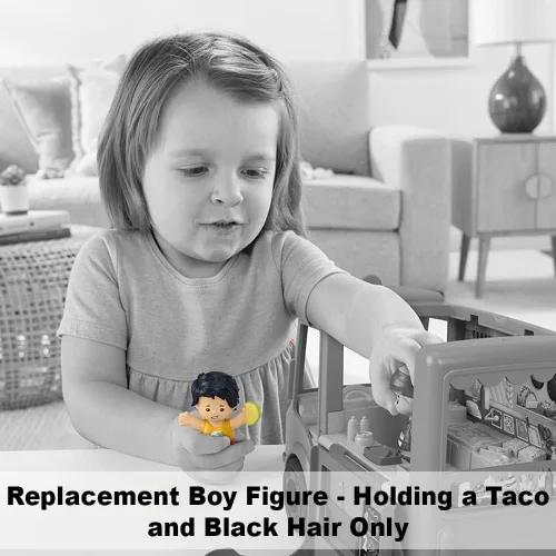 Miniatura 5 de Pieza de repuesto para Fisher-Price Little People Serve It Up Food Truck Playset - GTT73 ~ Figura de niño de repuesto que sostiene un taco ~ Pelo