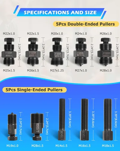 Miniatura 4 de DAYUAN Extractor de volante de motocicleta con 10 unidades de diferentes tamaños de extractores, compatible con motores pequeños en motocicletas