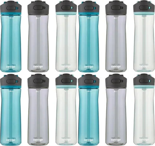 Miniatura 8 de Contigo Ashland 2.0 Botella de agua a prueba de fugas con bloqueo de tapa y popote angulado, apta para lavavajillas, tapa intercambiable, paquete