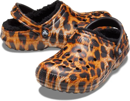 Miniatura 3 de Crocs Zueco clásico forrado con estampado animal para mujer Pantuflas mullidas