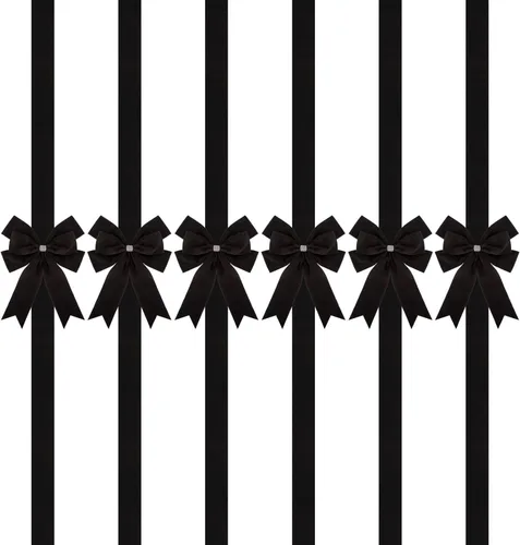 Miniatura 3 de Meseey 6 lazos grandes de terciopelo para armarios, lazos para puerta de armarios para Acción de Gracias, otoño, Halloween, Navidad, fiesta (negro)