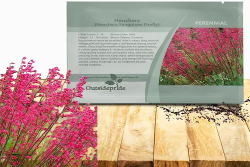 Outsidepride Coral Bells Firefly Heuchera Seeds – 5000 semillas de flores perennes para plantar con flores en forma de campana y follaje colorido