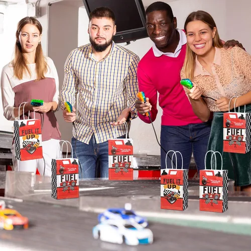 Miniatura 5 de Bolsas de regalo con temática de coches de carreras Pajean, bolsas de papel para golosinas y favores de fiesta, con asas, para suministros