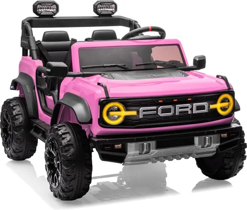 First Ride On 24V juguetes de paseo para niños grandes, vehículos de paseo con licencia Ford Bronco Raptor de 2 plazas con control remoto, camión de