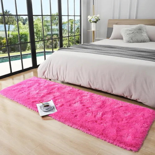 Miniatura 3 de Foxmas Alfombra Runner Suave para Dormitorio y Sala de Estar, 2x6 Pies Alfombras de Área Esponjosas Shag Alfombra de Cabecera para Habitación