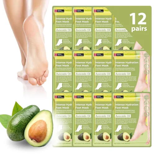 Miniatura 11 de Original Derma Beauty - Máscara para pies, 12 pares de máscaras de manteca de karité que aumentan la humedad, conjunto de mascarillas para pies