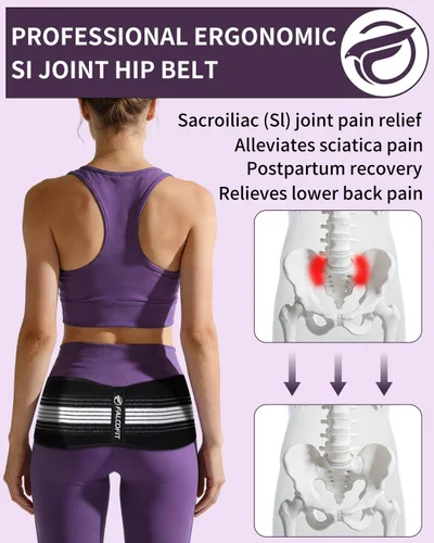 Miniatura 4 de Cinturón FALCOFIT SI para Hombres y Mujeres – Soporte Pélvico Sacroilíaco para Alivio del Dolor de Espalda Baja, Cadera y Ciática – Soporte Lumbar