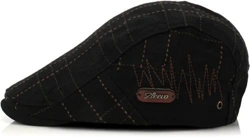 Miniatura 2 de M MOACC Hombres Newsboy Gorras de algodón con hebilla ajustable Boina Sombrero Plano Conducción Cabbie Gatsby Sombreros
