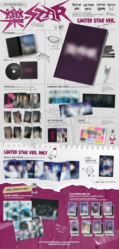 Miniatura 2 de Stray Kids 樂-Star Rock-Star 8th Mini Album Limited STAR Version 2p Special Mini Poster on Pack+1p 4Cut Photo Film+1+60p PhotoBook+2p PhotoCard+1ea