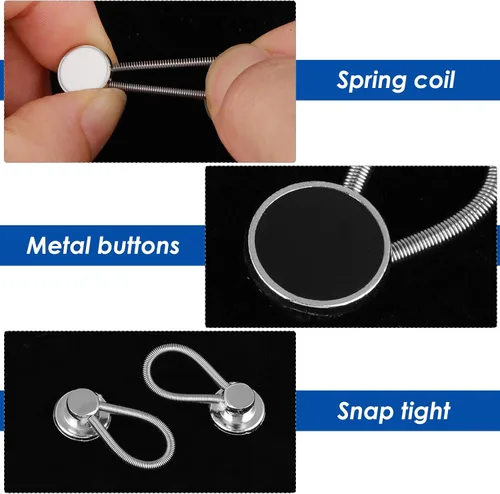 Miniatura 7 de Ouligay Extensores de cuello, extensores de cuello de camisa, pantalones, extensor de botón, extensor de botón, extensor de botón de cuello