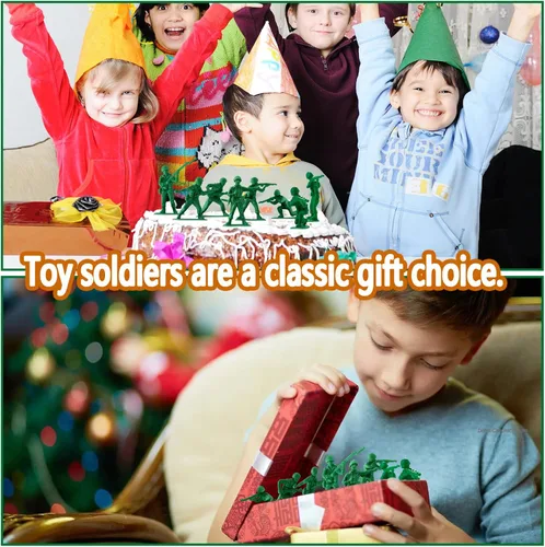 Miniatura 6 de HAPTIME Juguetes para niños, juego de soldados de juguete (50 piezas), figuras de acción de hombres del ejército verde, juguetes militares