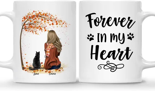 Miniatura 29 de Gossby Taza personalizada con texto en inglés "Being a Cat Mom", regalo personalizado para mujeres con diseño, nombre, raza de gato, cumpleaños, día
