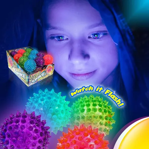 Miniatura 5 de JA-RU Pelotas de goma iluminadas (paquete de 4 con luces intermitentes) Gran juguete antiestrés para niños Pelotas sensoriales que rebotan a