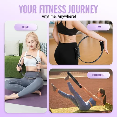 Miniatura 5 de JKSHMYT Anillo de pilates para mujer, equipo de pilates – 14.5 pulgadas ejercicio mágico en casa, Better me Pilates Essentials Starter Set