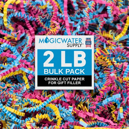 Miniatura 9 de MagicWater Papel de Corte Ondulado para Cestas de Regalo - 2LB - Blanco y Dorado - Perfecto para Relleno de Papel Triturado, Relleno de Cestas