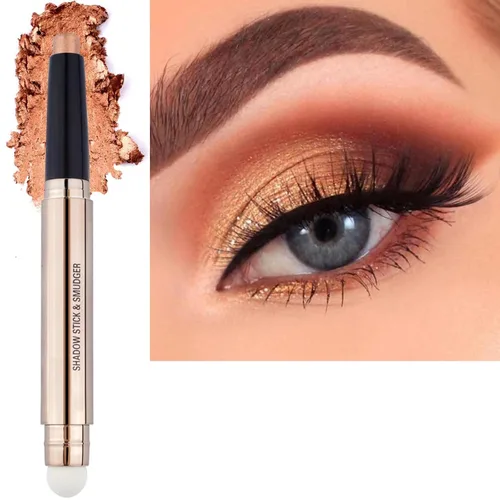 Miniatura 11 de Barra de Sombra de Ojos Negra, Lápiz de Sombra de Ojos Individual Cremoso Suave con Brillo, Barra Iluminadora de Sombra de Ojos Hipoalergénica Negro