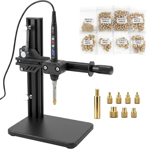 Miniatura 8 de Máquina de Prensado de Calor Vertical 3DZWMAN, Herramienta de Inserción de Conjunto de Calor, Insertos de Latón para Impresión 3D, Punta
