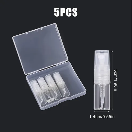 Miniatura 2 de KINBOM 5pcs 0.1 fl oz mini botellas de aerosol, botella de perfume recargable, atomizador de perfume de vidrio fino Mister botella de spray