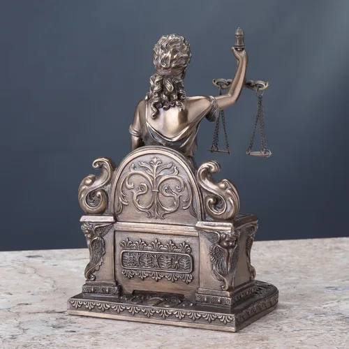 Miniatura 6 de Señora Justicia sentada con escamas y espada estatua Le Justica