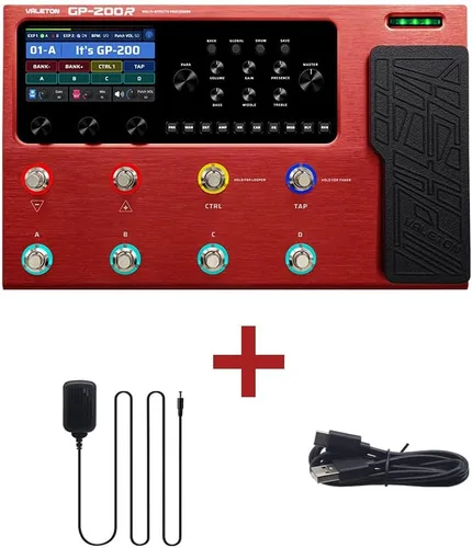Miniatura 8 de Valeton GP-200R - Procesador Multi-Efectos Pedal Multi-Efectos para Guitarra Bajo con Pedal de Expresión, FX Loop, MIDI I/O, Modelado