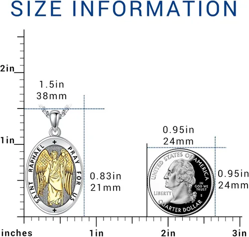Miniatura 54 de Eusense Saint Necklace Sterling Silver 925 Protection Jewelry for Men Women Patron St Medals Amulet Pendant