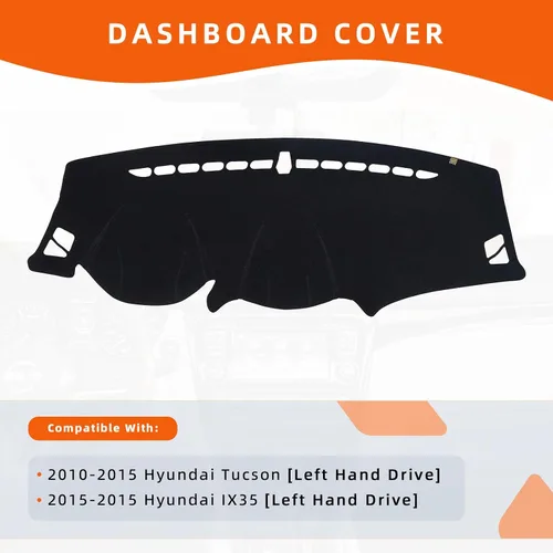 Miniatura 2 de Cubierta de tablero Tapete de salpicadero Compatible con Hyundai Tucson 2015-2010, 2015 IX35 (para transmisión manual izquierda), tapete