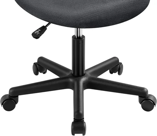 Miniatura 9 de Topeakmart Silla de escritorio sin brazos, soporte lumbar de malla, ergonómica, giratoria para espacios pequeños, gris oscuro