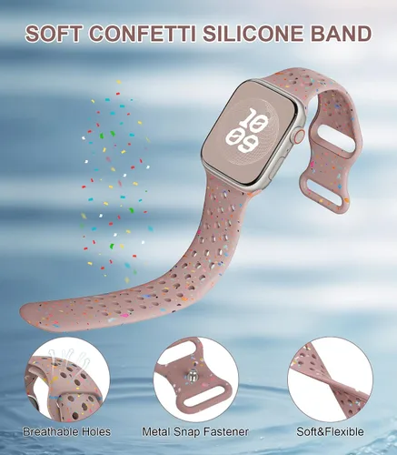 Miniatura 2 de Correas de silicona compatibles con Apple Watch Band de 1.496 in 1.575 in 1.614 in 1.654 in 1.732 in 1.772 in 1.811 in 1.929 in, correa deportiva