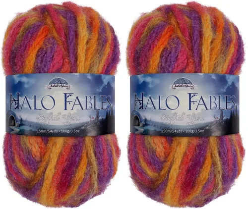 Miniatura 30 de JubileeYarn Halo Fables Yarn - 100g/Skein Bulky Polyester - North Wind Sun - 2 Skeins