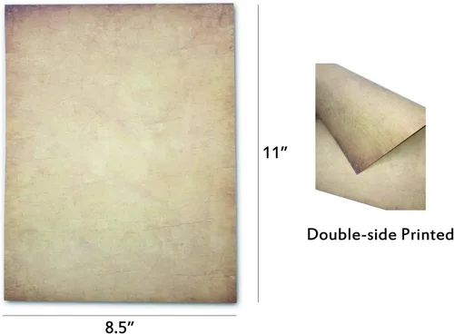 Miniatura 4 de Paquete de 60 papeles de papelería antiguos – Diseño clásico clásico vintage variado – Papel pergamino de doble cara – Perfecto para certificados