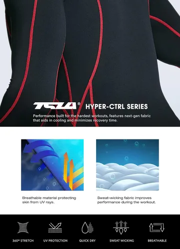 Miniatura 7 de TSLA - Paquete de 1 o 3 camisetas de compresión para hombre de manga larga con SPF 50+, camiseta de entrenamiento, deportiva, de protección