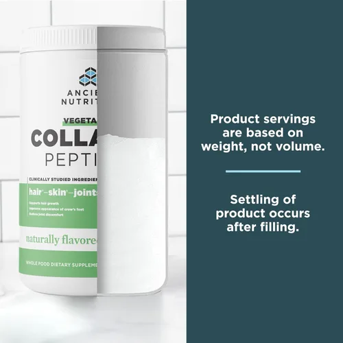 Miniatura 5 de Ancient Nutrition Péptidos de colágeno vegetarianos, péptidos de colágeno en polvo, polvo de colágeno con sabor natural, prebióticos y probióticos
