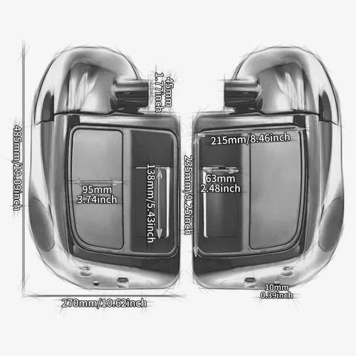 Miniatura 8 de Carenados de Pierna Inferiores Ventilados Guantera con Luces de Señales de Giro LED Compatibles con Harley Touring CVO Street Glide FLHX Road Glide