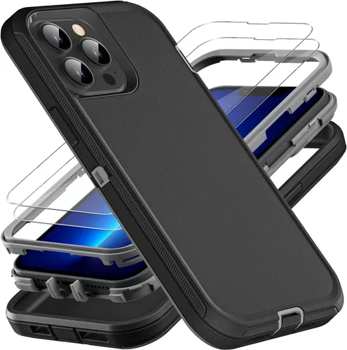 Miniatura 9 de YKHJKLEC Funda para iPhone 13 Pro Max, Grado Militar 3 en 1 Resistente Funda A Prueba de Golpes/Caídas/Polvo con 2 Protectores de Pantalla de Vidrio