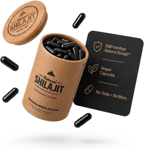 NATURAL SHILAJIT Cápsulas (suministro de 2 meses) – 60 unidades – Shilajit para hombres y mujeres con ácido fúlvico y oligominerales, nutrientes a