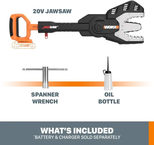 Miniatura 6 de Sierra de cadena sin cable de litio Worx WG320 Max, 20 voltios, batería y cargador incluidos., + Cargador no incluido