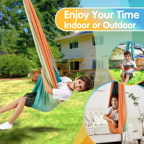 Miniatura 2 de Columpio Sensorial, Columpio Sensorial para Interior y Exterior para Niños y Adultos, Columpio de Abrazo de Doble Capa para Terapia para Niños