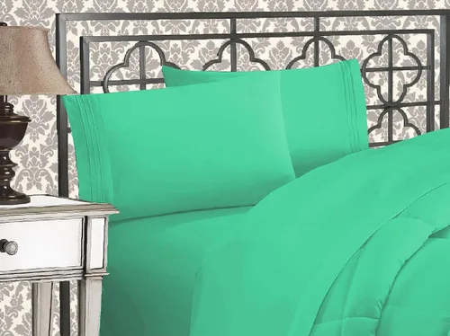 Miniatura 34 de Elegante juego de cómodas sábanas para cama de 1500 hilos resistente a arrugas y a la decoloración, calidad egipcia de lujo ultrasuave de 4 piezas