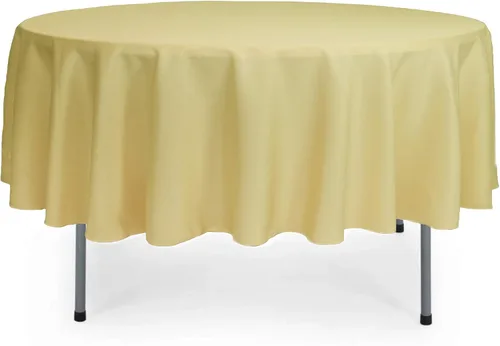 Miniatura 55 de YOUR CHAIR COVERS - Mantel redondo de poliéster prémium de 120 pulgadas - Mantel de lino color rubor para mesas redondas estándar Rosa (Blush)
