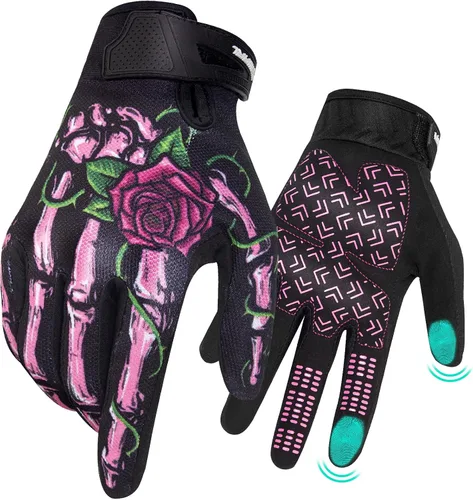 Miniatura 12 de Guantes de motocicleta RIGWARL para hombres y mujeres con función táctil, guante ligero para bicicleta de tierra antideslizante, guante de esqueleto