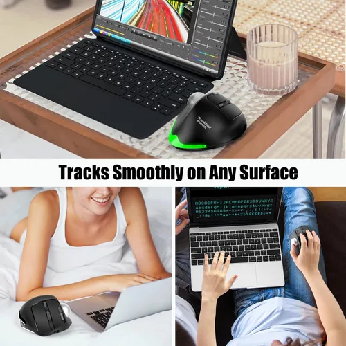 Miniatura 6 de TRELC Ratón Trackball Inalámbrico, Ratón Ergonómico con Bola Rodante con 4800 DPI/7 Botones Programables, Ratón de Control con Pulgar, Ratón Óptico