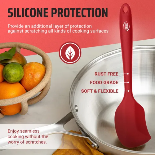 Miniatura 7 de Kaluns Juego de utensilios de cocina de silicona, juego de 24 utensilios de cocina, abrelatas, triturador, espátula, 446 °F, resistente al calor