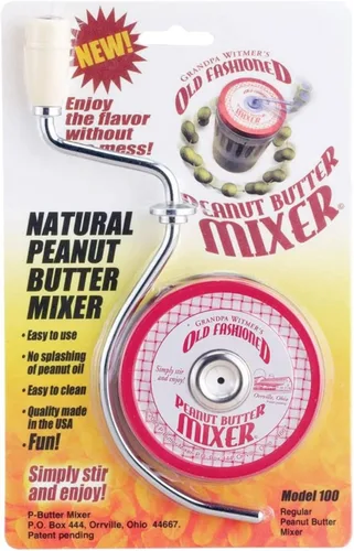 Mezclador Grandpa Witmer para mantequilla de maní natural y mantequilla de nuez, no ensucia, fabricado en los Estados Unidos, libre de BPA, puede