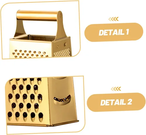 Miniatura 3 de Rallador de acero inoxidable resistente para queso y verduras, versátil rebanador de cuatro caras para papas, jengibre y más herramienta de cocina