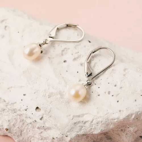 Miniatura 8 de Cowlyn - Aretes de perlas seleccionadas a mano, calidad AAA+, cultivadas en agua dulce, con cierre de palanca, aretes colgantes para regalo