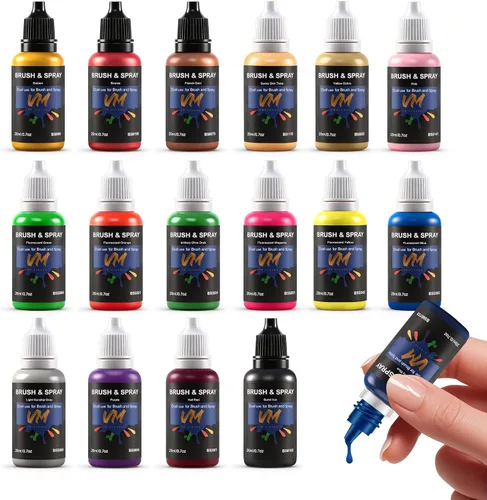 Miniatura 10 de VM - Juego de pintura acrílica no tóxica de 8 colores para artistas, manualidades, cosplay, pintura de retratos y tono carne, 8 botellas x 0.67 Skin